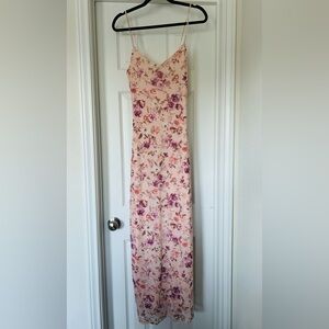 Blush Floral Maternity Maxi Dress